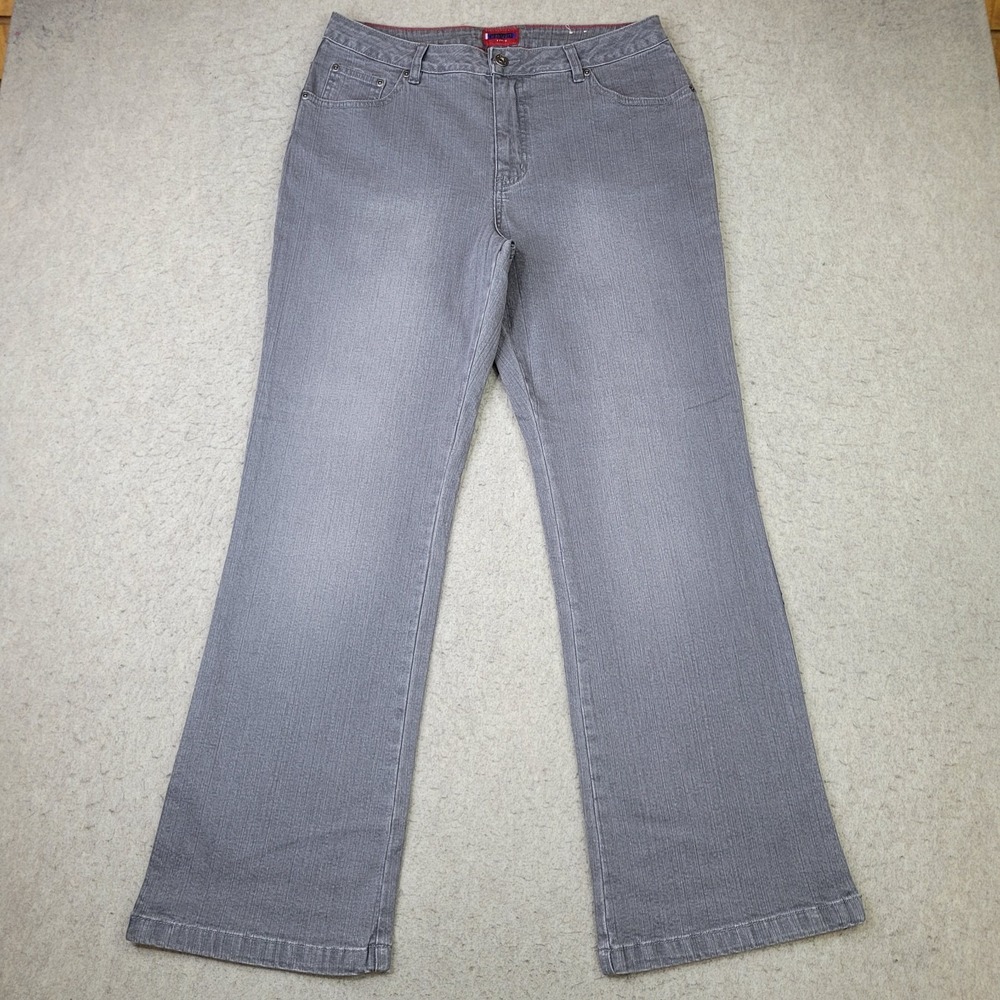 Westport Jeans Womens 12 Gray Faded Signature Fit Bootcut Stretch Denim 5 Pocket